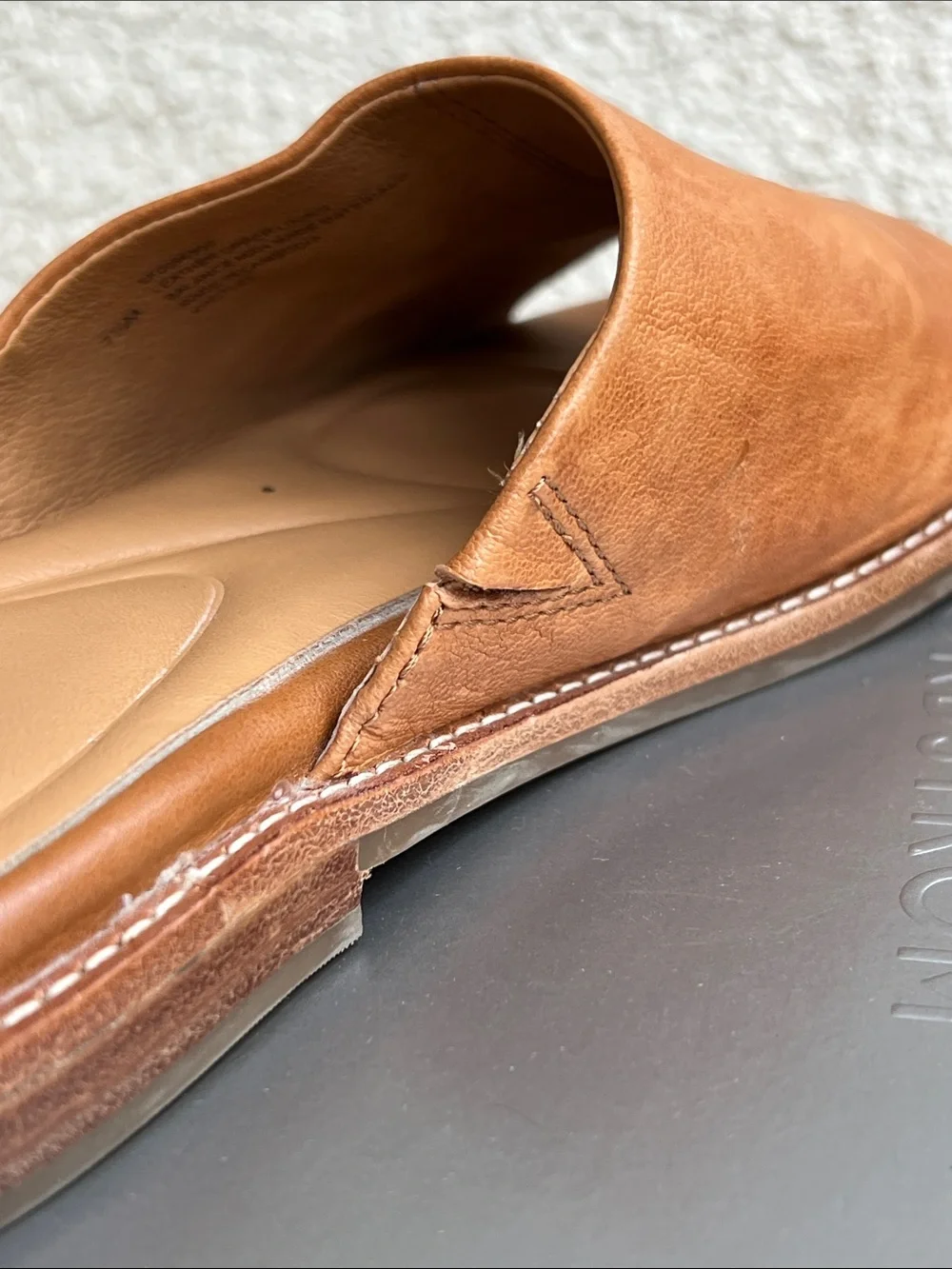 Sofft Tan Leather Slide Sandals